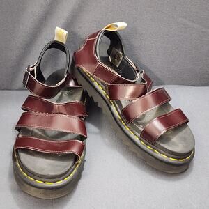 Dr. Martens Sandals Womens Size 11 Oxblood V Blaire Vegan Platform SoftWair